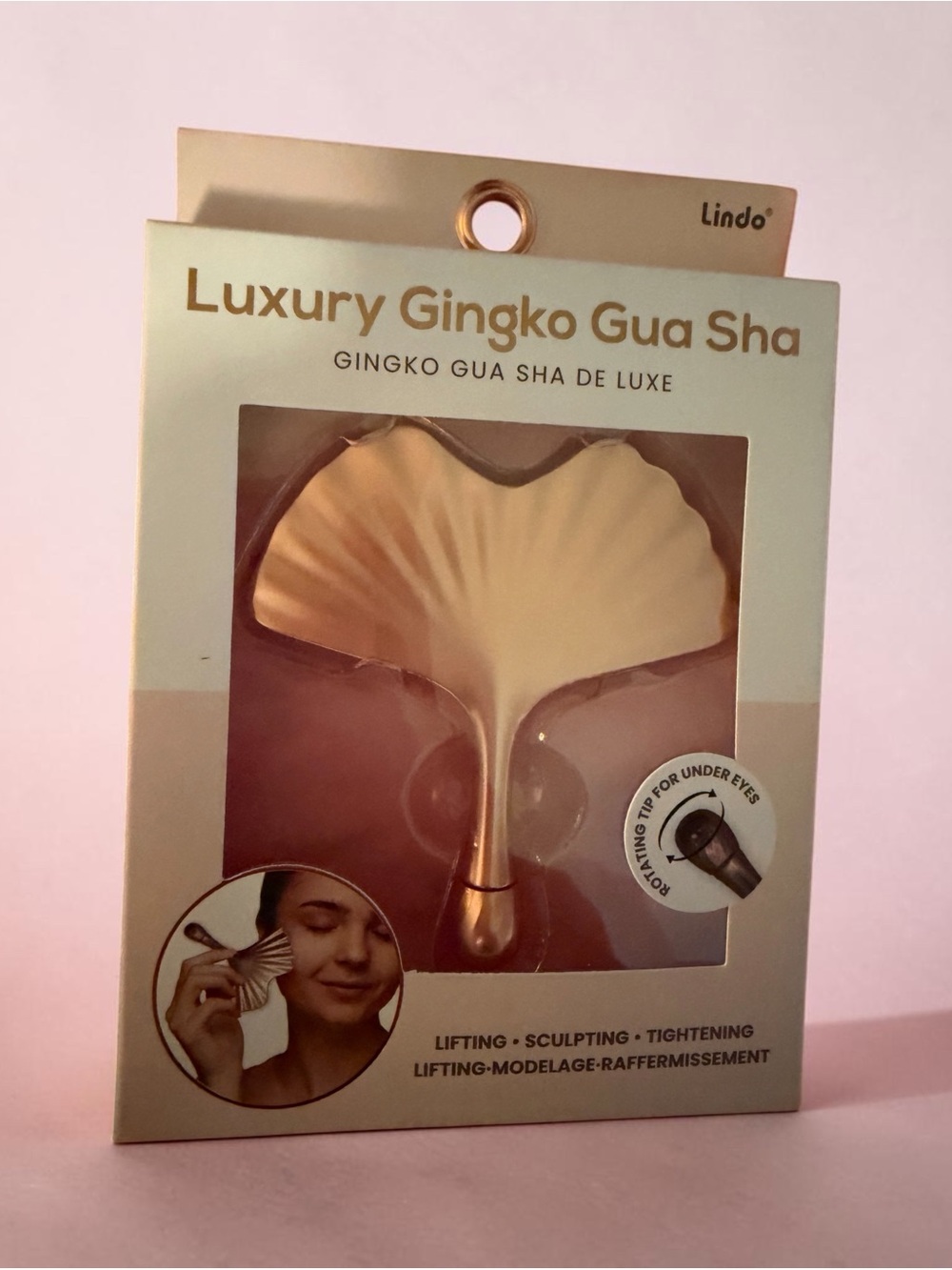 Luxury Gingko Gua Sha - Rose Gold Facial Massage Tool